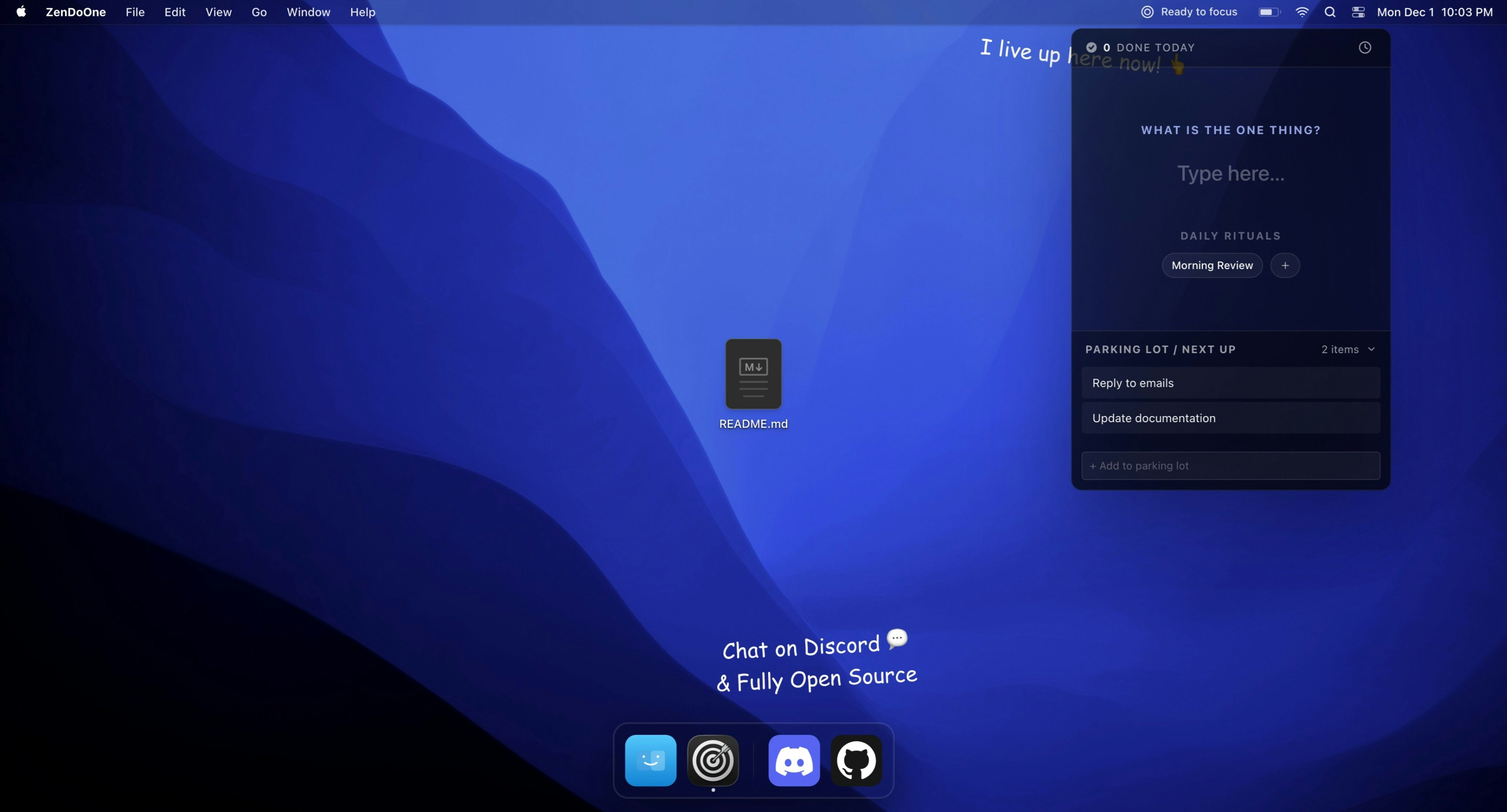 ZenDoOne - Main product screenshot demonstrating key features and user interface