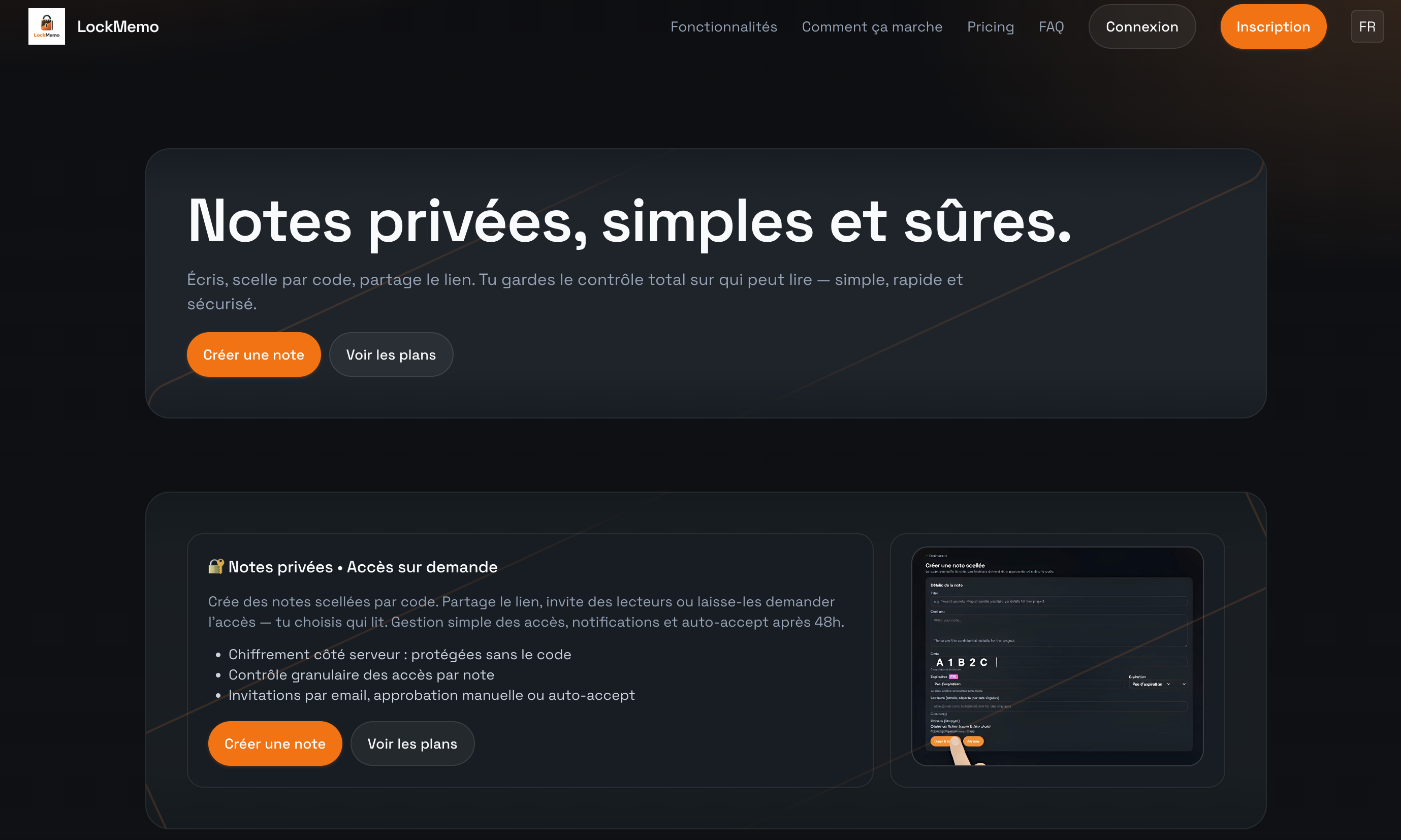 LockMemo - Main product screenshot demonstrating key features and user interface