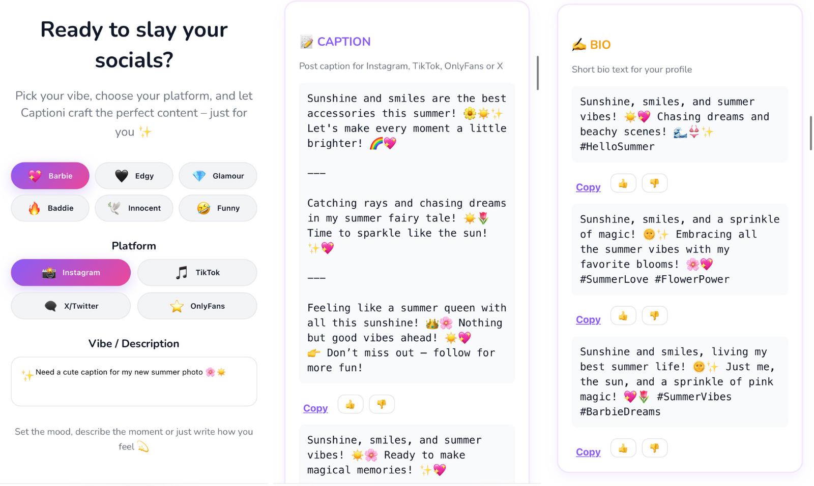 Media Kapsyen - Kapsyen AI untuk Instagram, Tiktok & dalam 5s 5