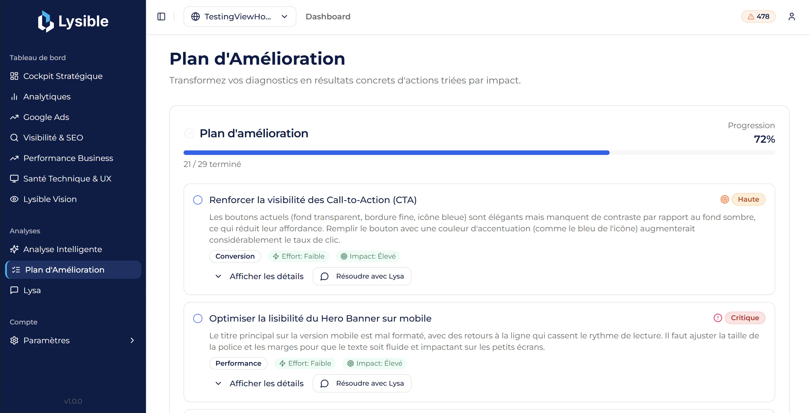 Lysible - Outil d'Analyse de Données Web screenshot