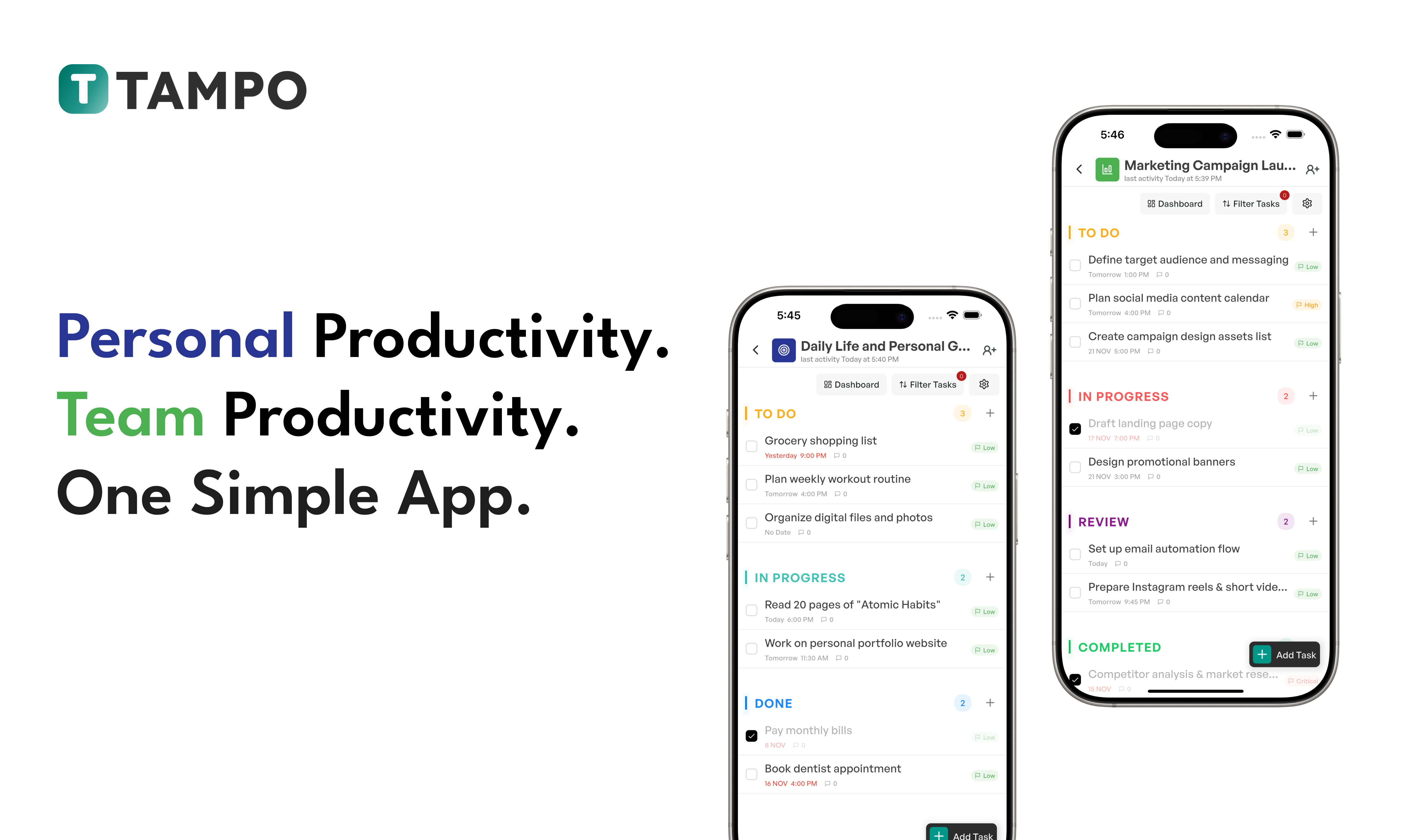 Tampo - Main product screenshot demonstrating key features and user interface
