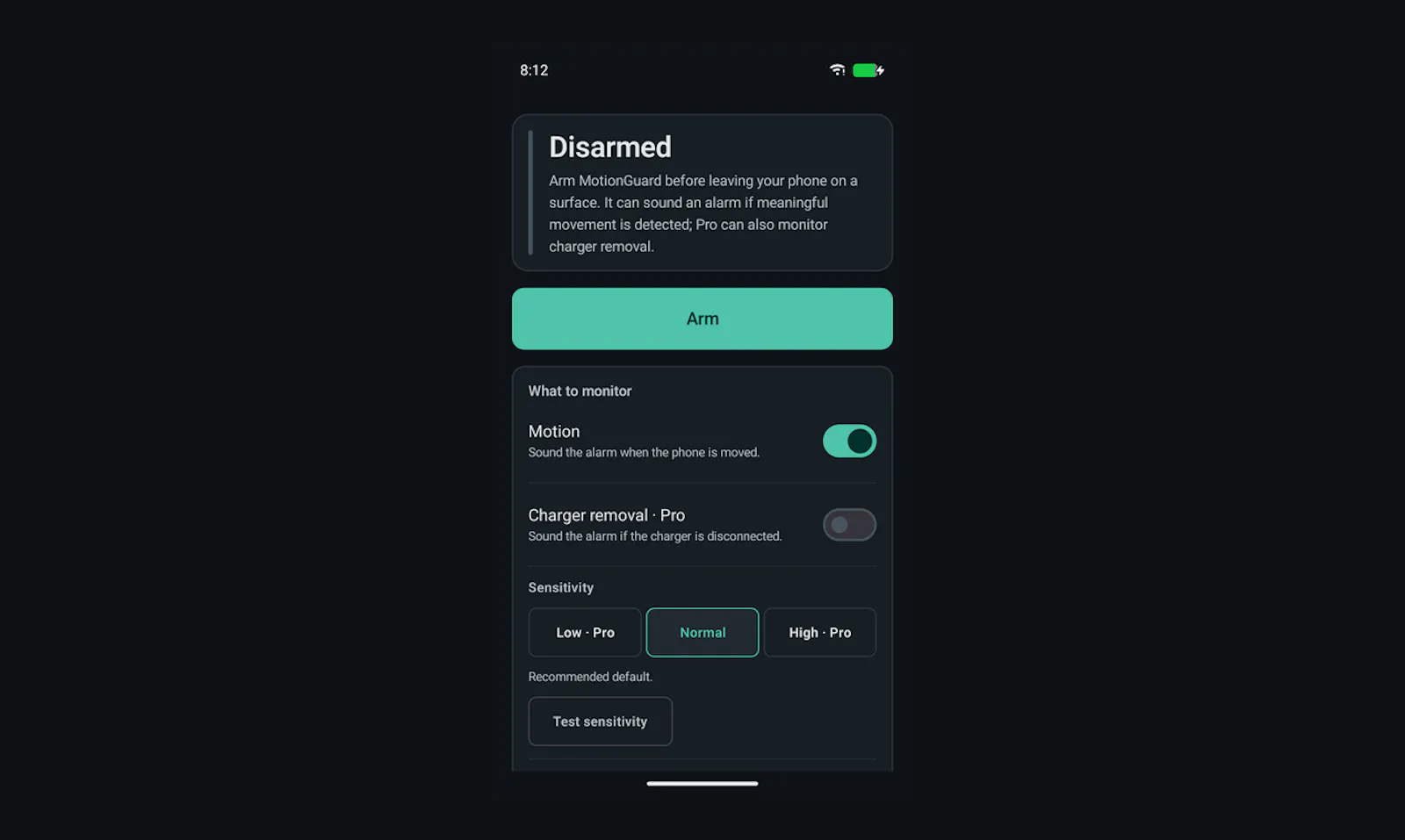 MotionGuard screenshot 2
