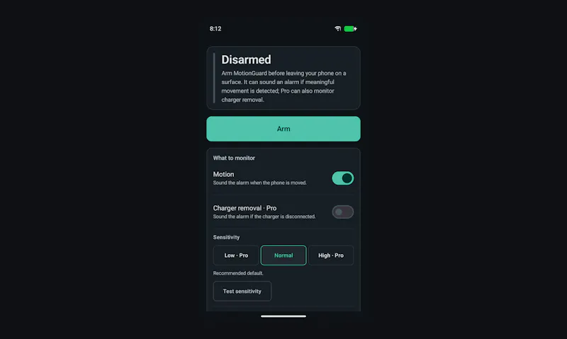 MotionGuard screenshot 2