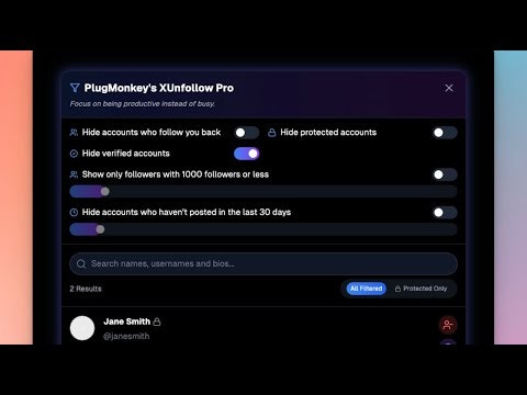 X Unfollow Pro (Twitter) by PlugMonkey gallery image
