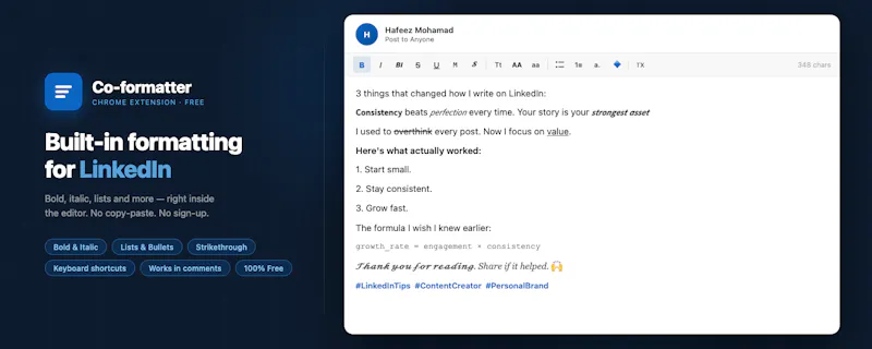 Co-formatter screenshot 1