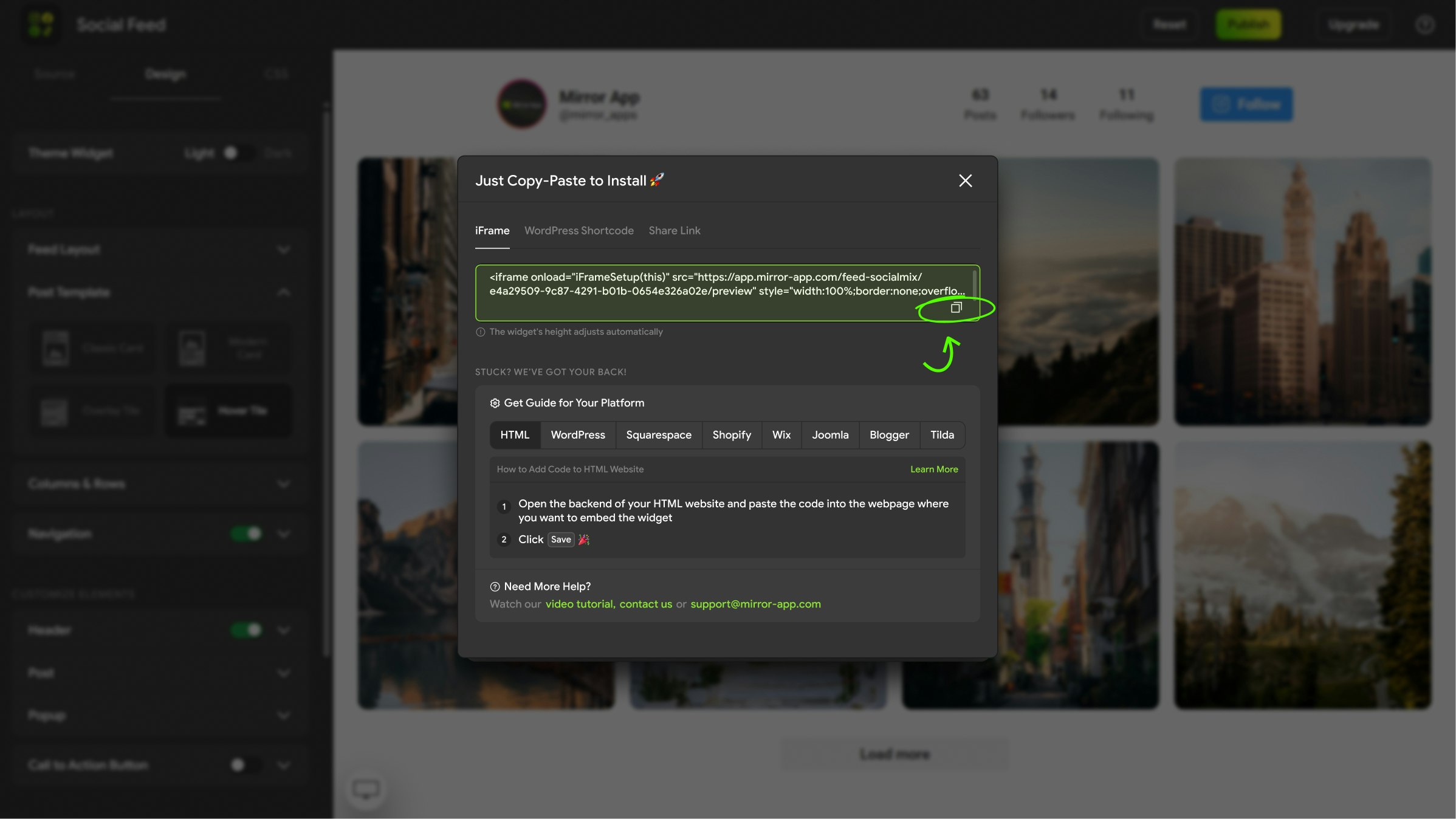 Mirror App. Social Mix Feed Widget gallery image