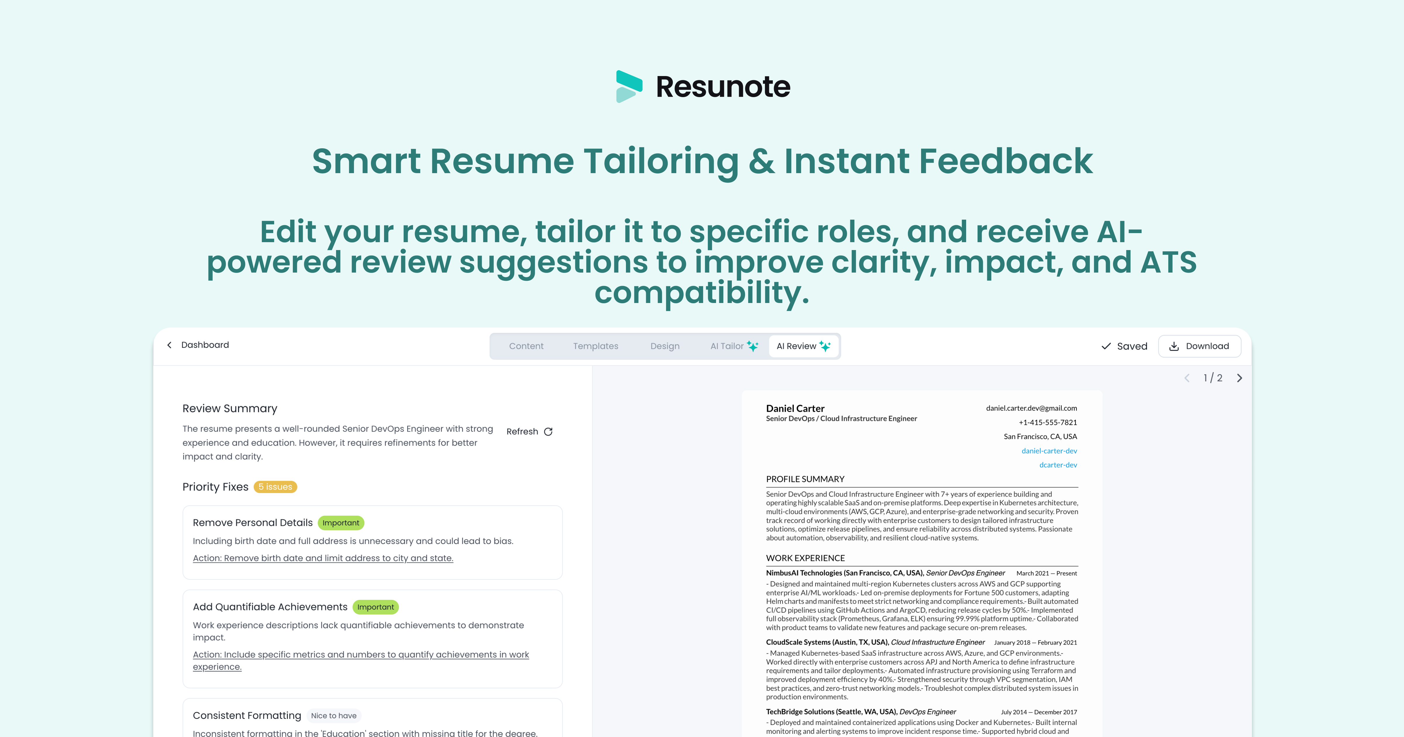 Resunote - Screenshot 3 showing product features and functionality
