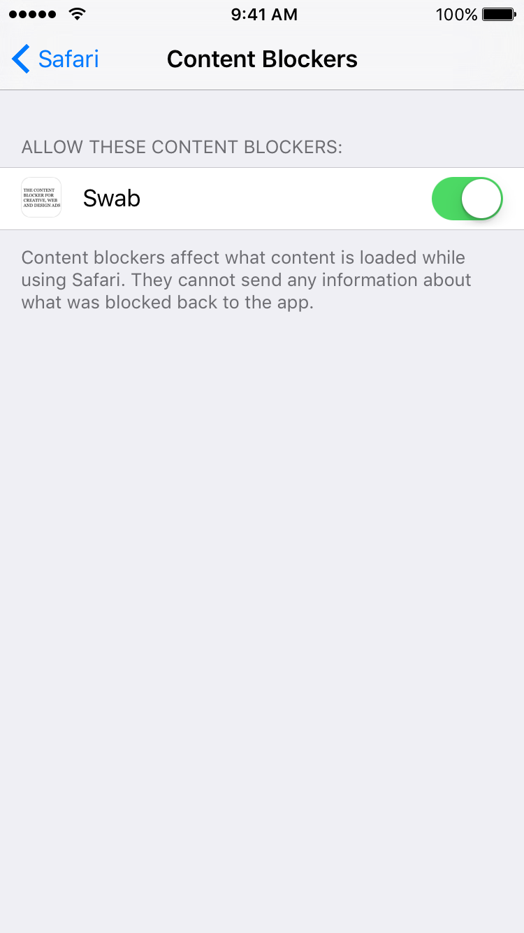 Swab Content Blocker for iOS gallery image