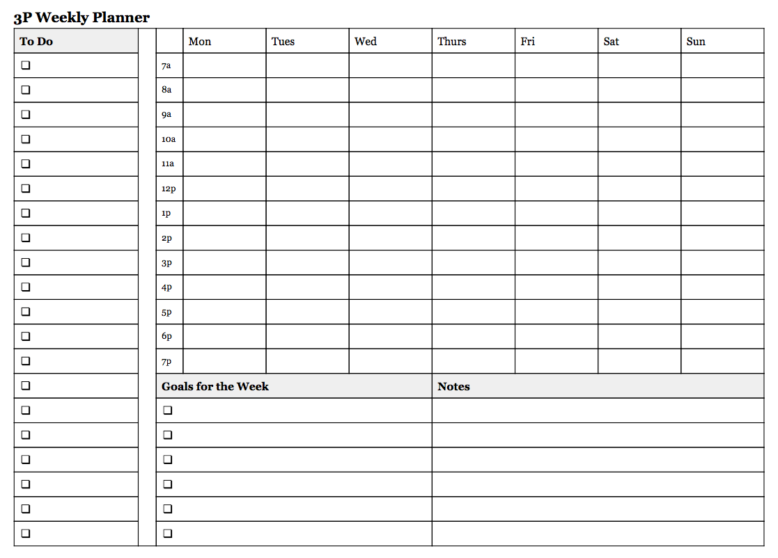 3P Weekly Planner gallery image