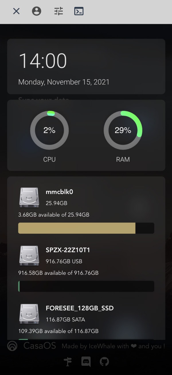 CasaOS gallery image