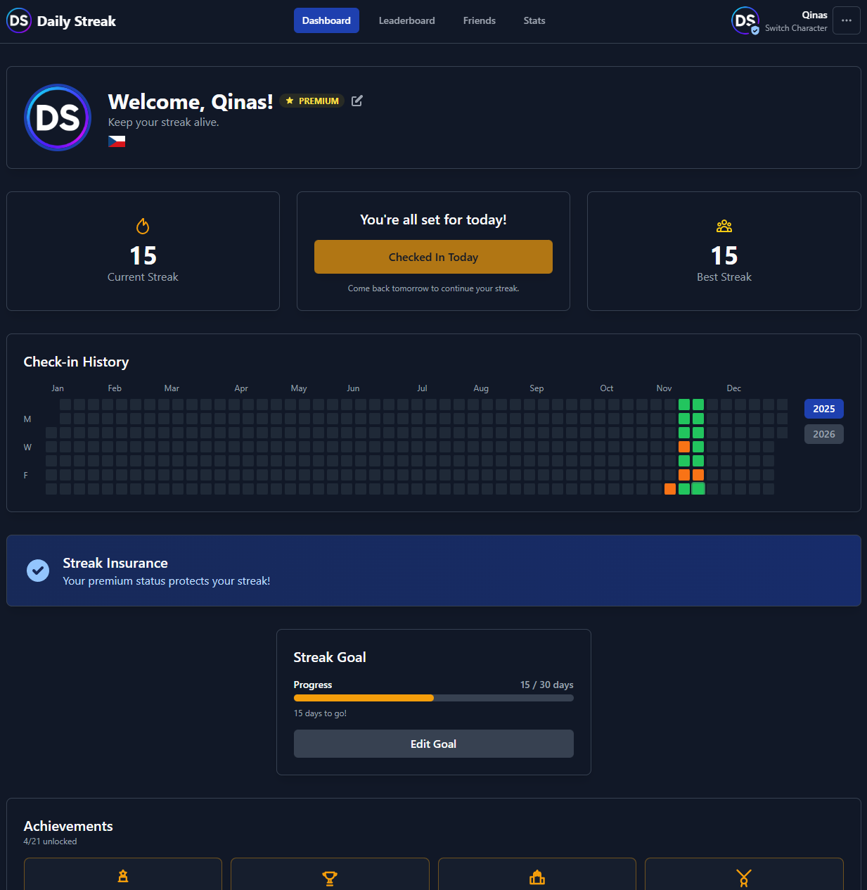 Daily Streak - Main product screenshot demonstrating key features and user interface