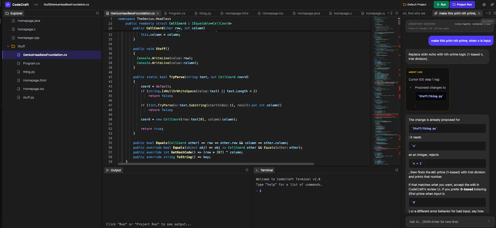 CodeCraft IDE screenshot 1