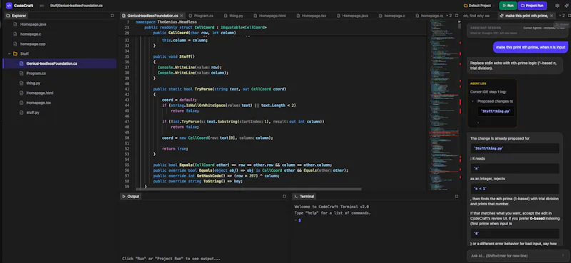 CodeCraft IDE screenshot 1
