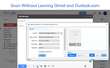 Asprise Web Scan: attach docs from scanners in Gmail, Dropbox, Salesforces, Sharepoint, QBO, SAP gallery image