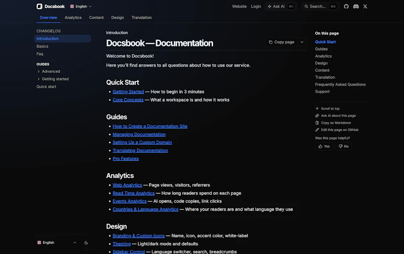 Docsbook — Branded website from GitHub screenshot 5