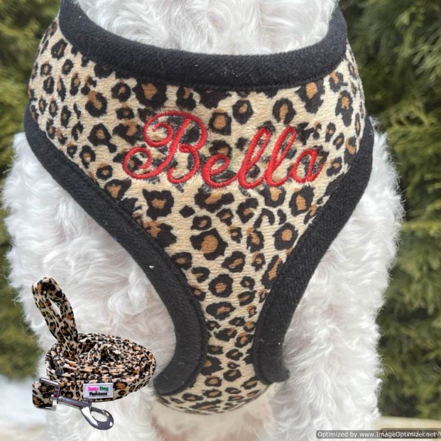 Leopard Print Dog Harness