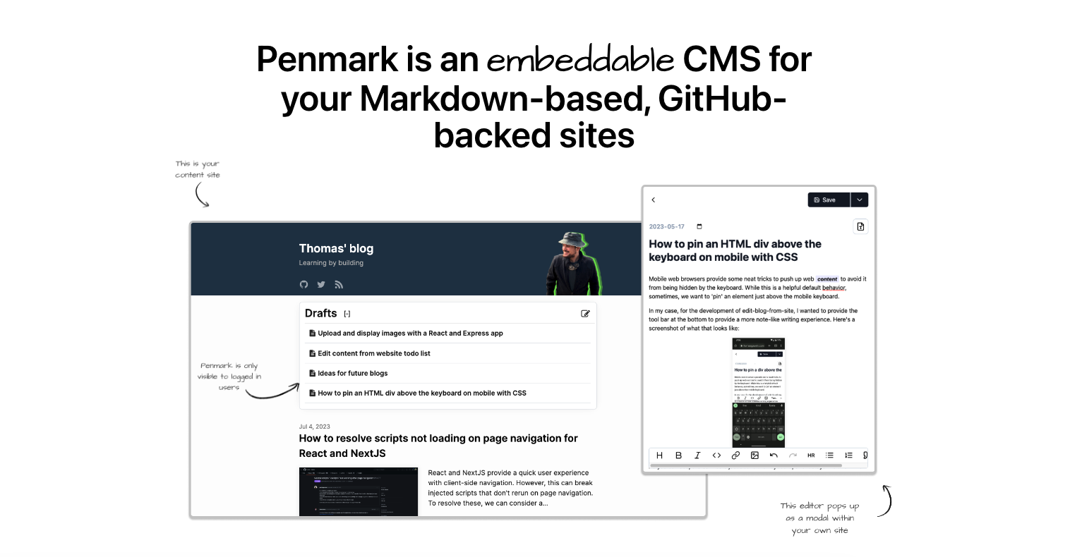 펜 마크 - Markdown 기반 정적 사이트에 대한 임베드 가능한 CM 미디어 2