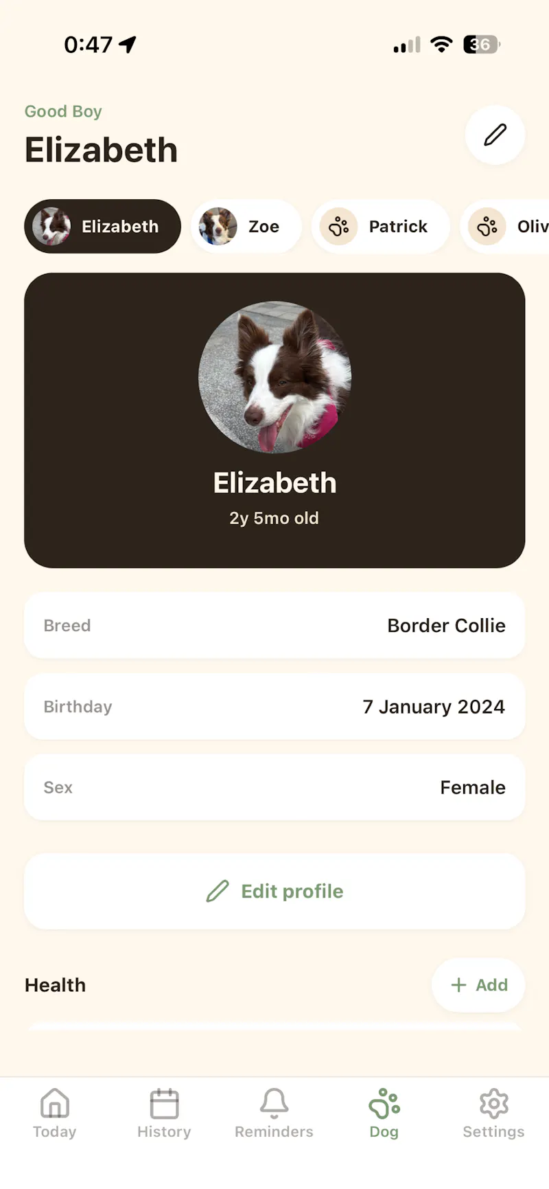 Good Boy - Dog Care Tracker screenshot 1
