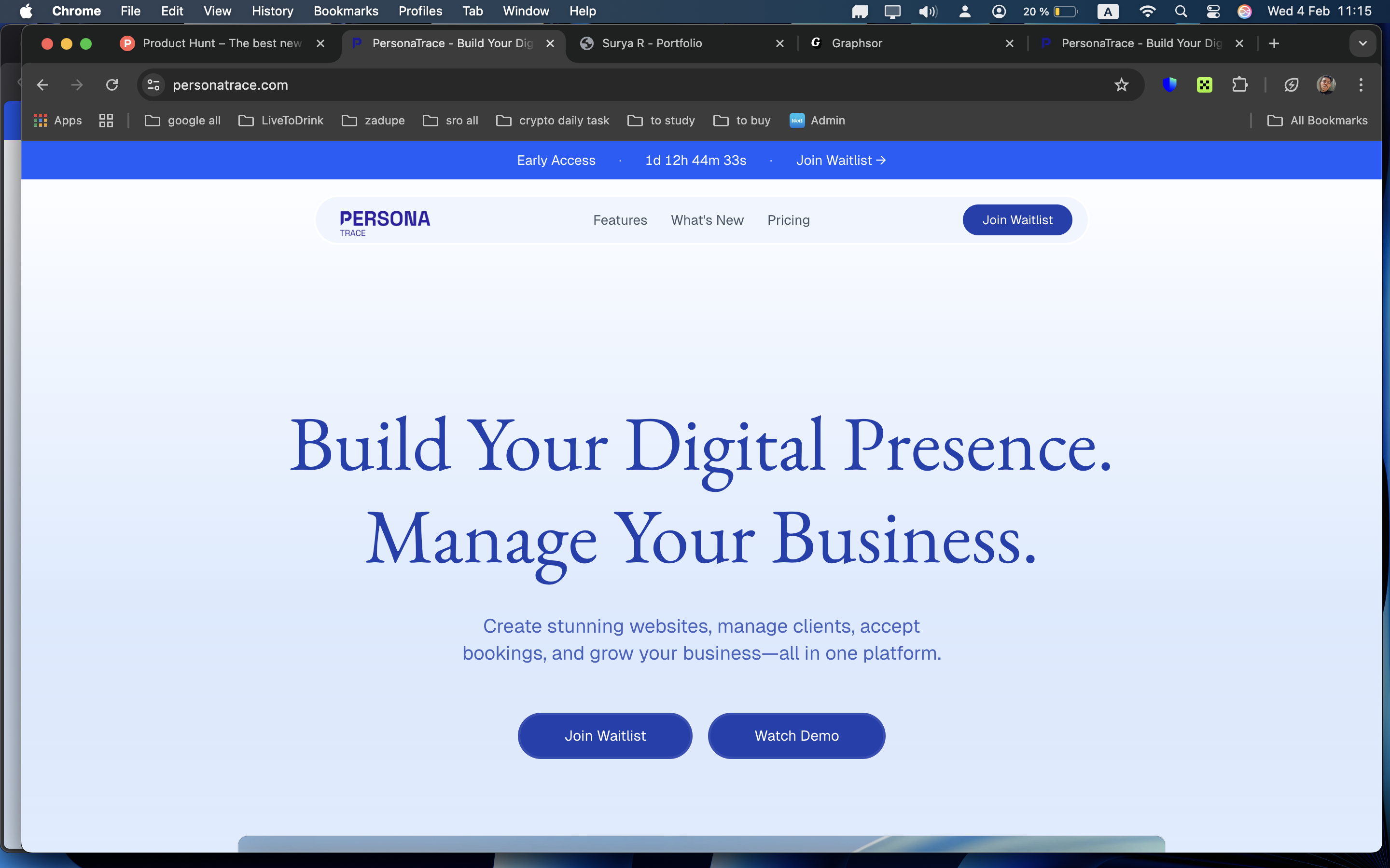 PersonaTrace - Screenshot 2 showing product features and functionality