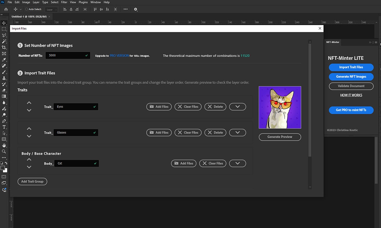 Média NFT-MINTER - Créer et mentrer les collections NFT directement depuis Photoshop. 4