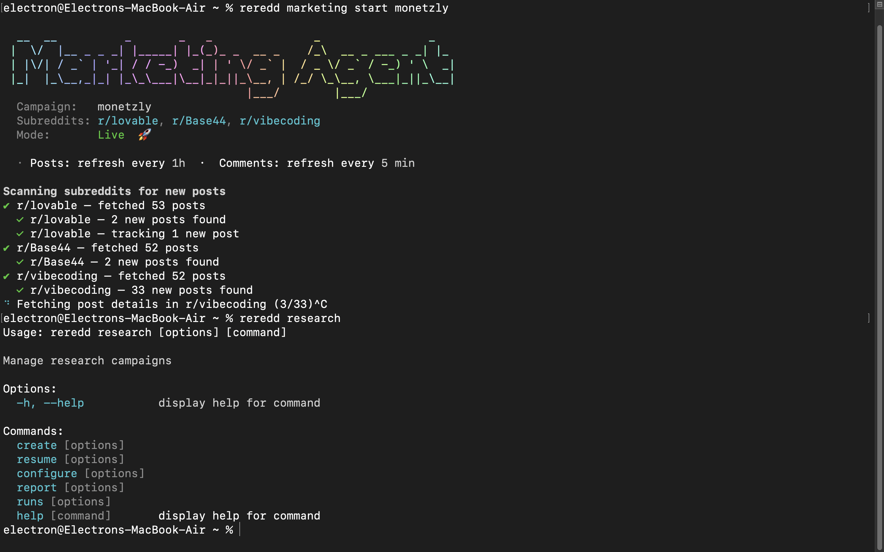 Reredd CLI gallery image
