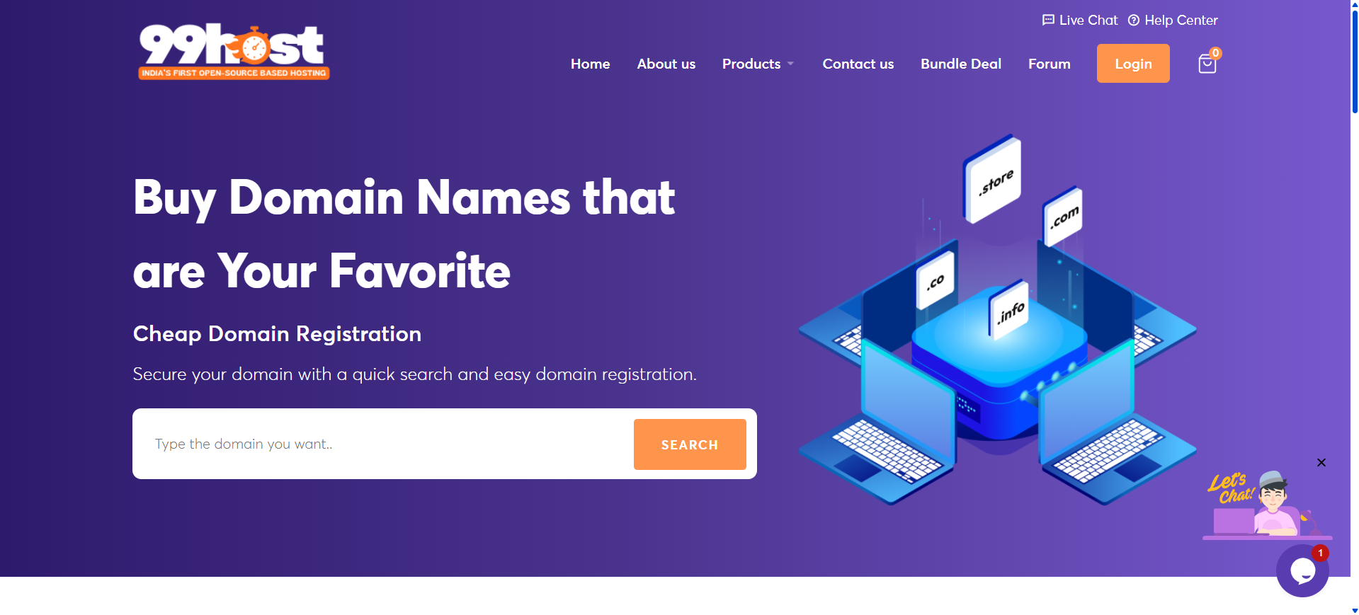 99Host - Screenshot 2 showing product features and functionality