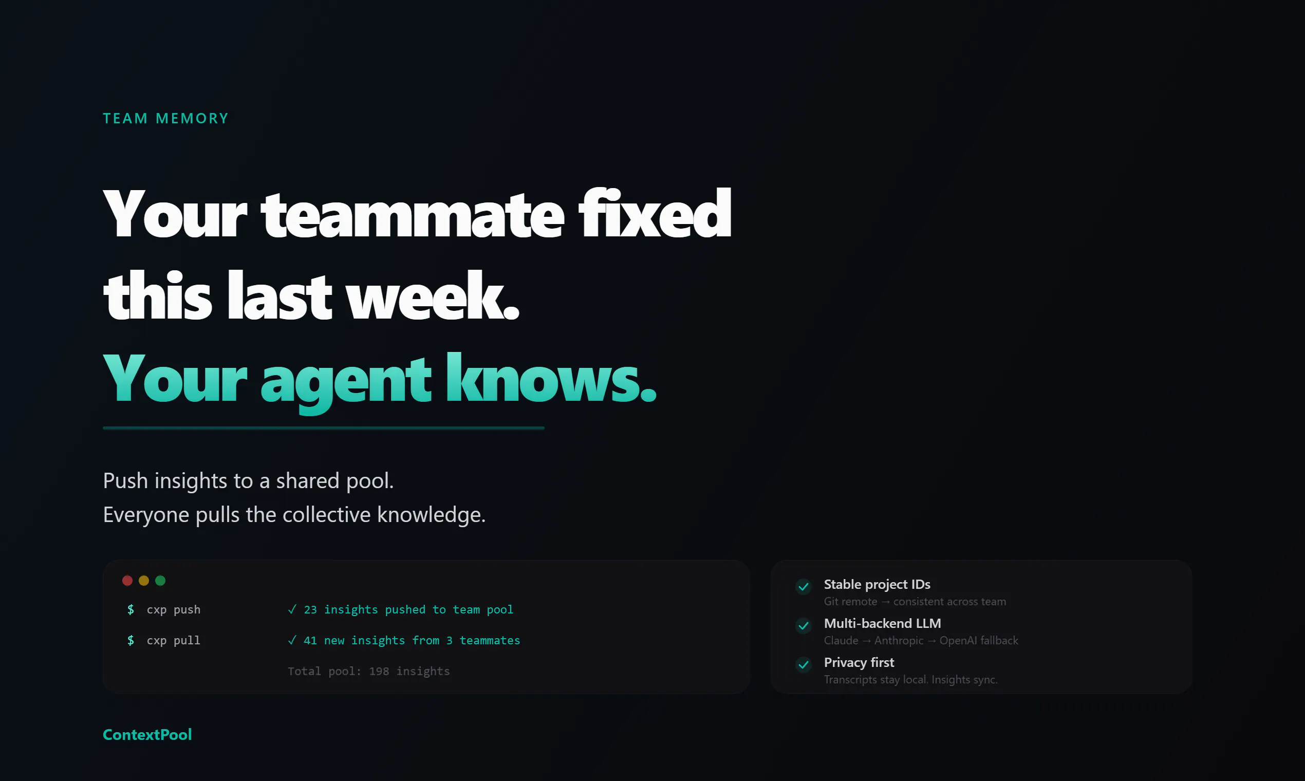 ContextPool: Persistent memory for AI coding agents | Product Hunt