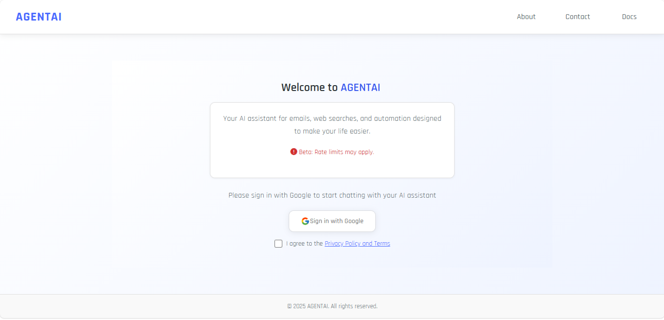 AGENTAI - Main product screenshot demonstrating key features and user interface