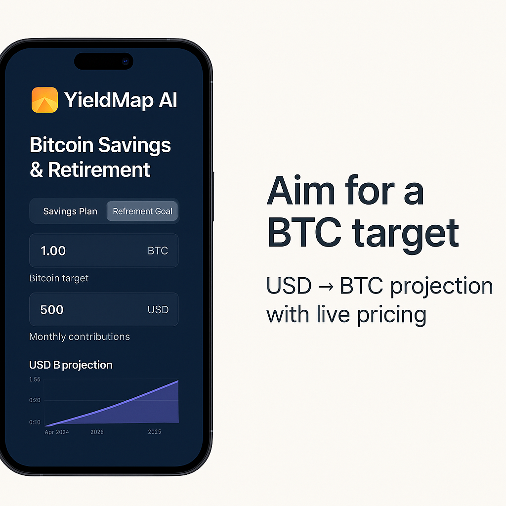 REDEMAP AI - Piani Dati in diretta Bitcoin Savings & Retirement Nessun foglio di calcolo media 2