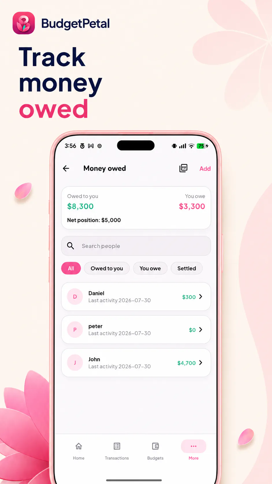 BudgetPetal Expense Tracker gallery image
