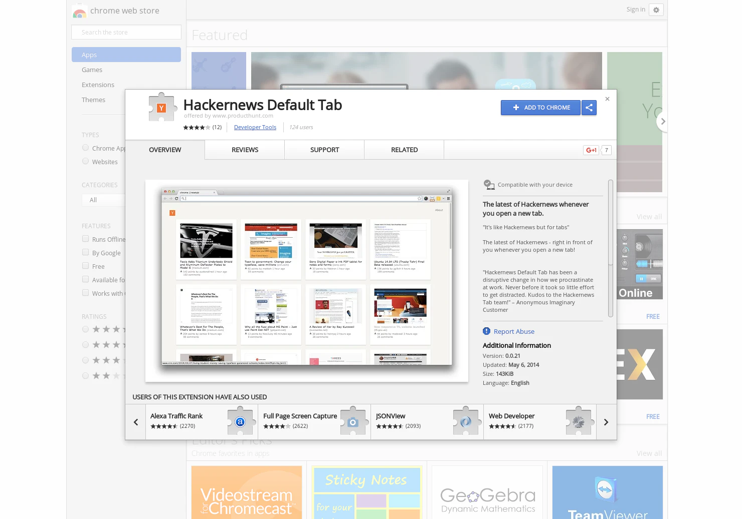 HackerNews Tab