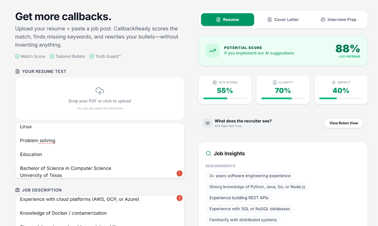 CallbackReady - Main product screenshot demonstrating key features and user interface