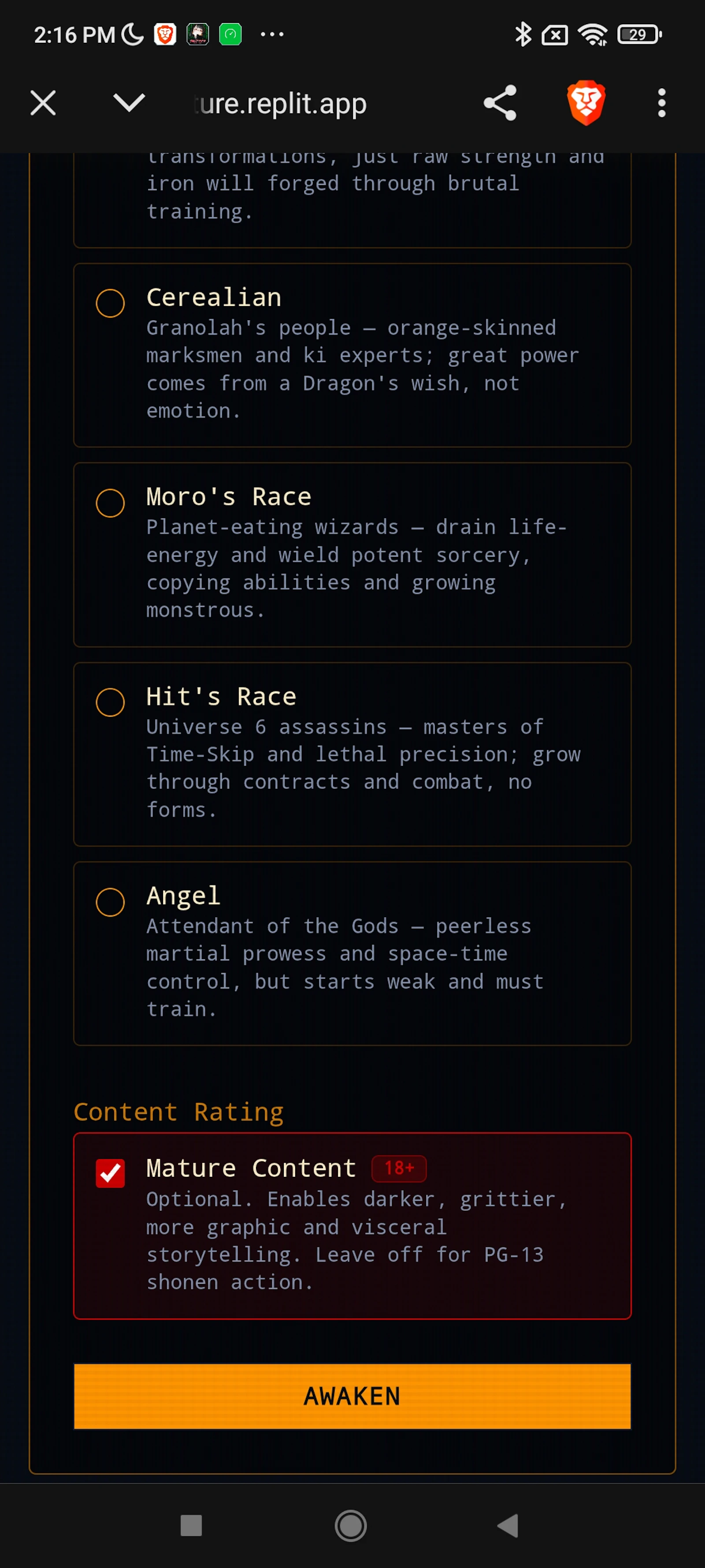 Dbz Fan Made Text RPG by XxxBlazen screenshot 2