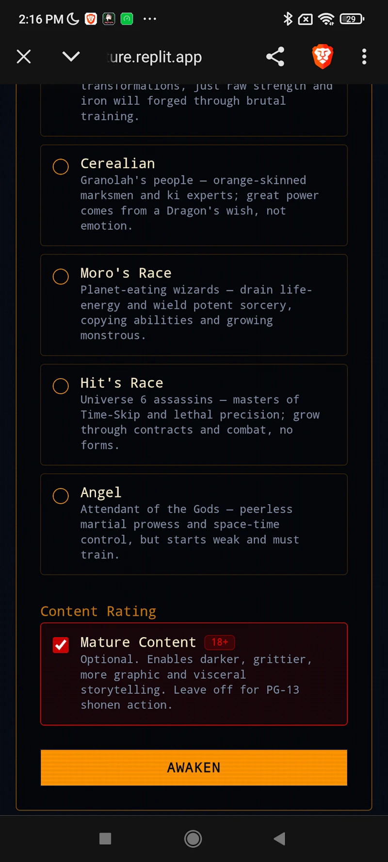 Dbz Fan Made Text RPG by XxxBlazen screenshot 2