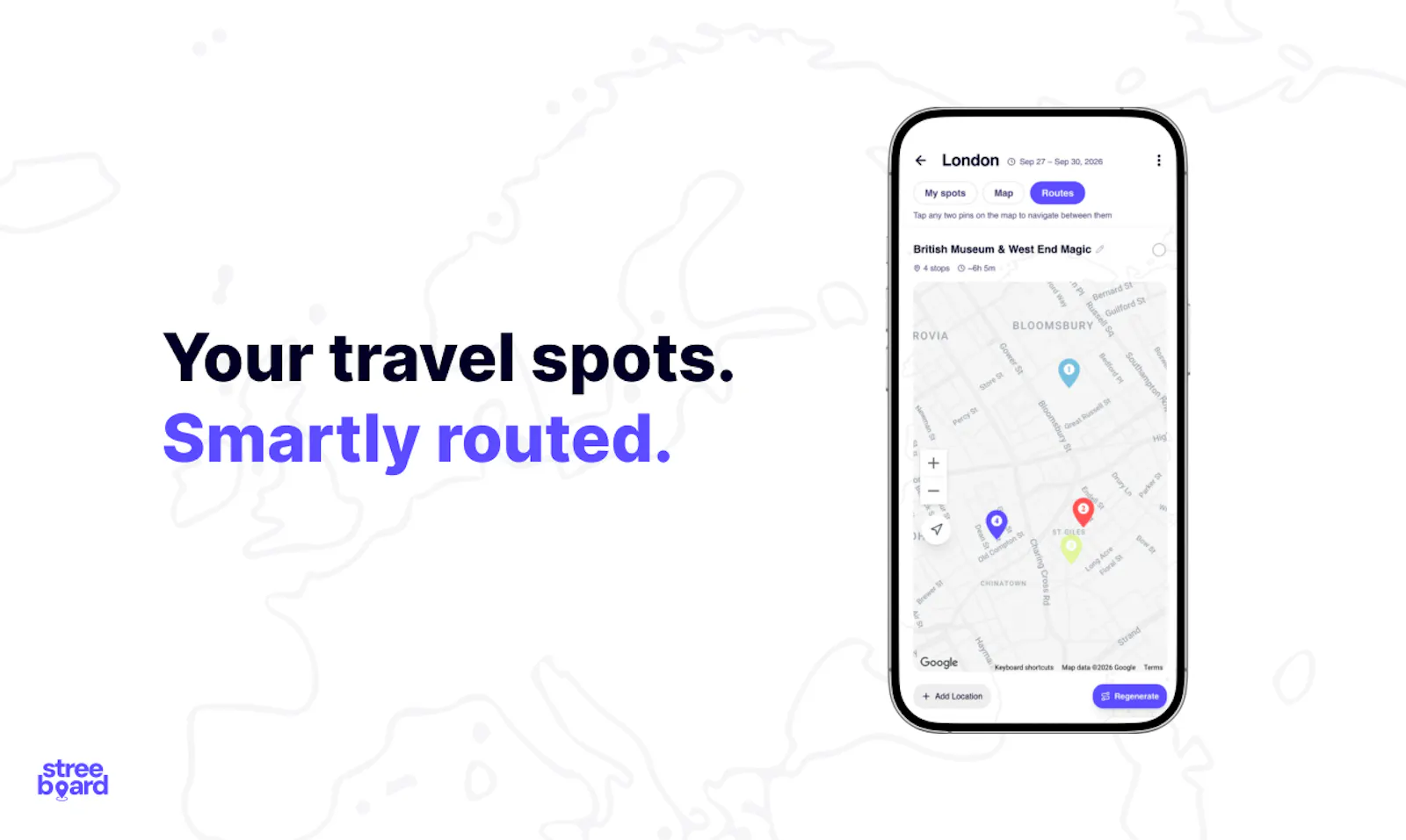 Streeboard - Smart travel routes builder screenshot 1