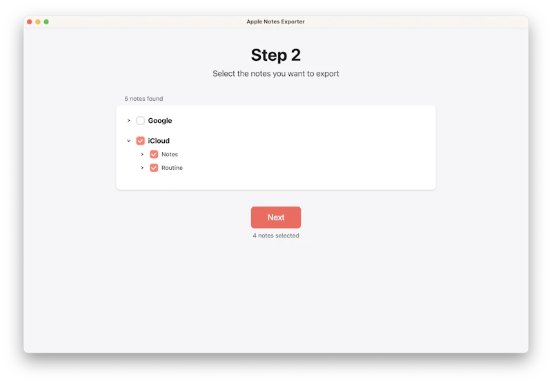 Free Apple Notes Exporter screenshot 2