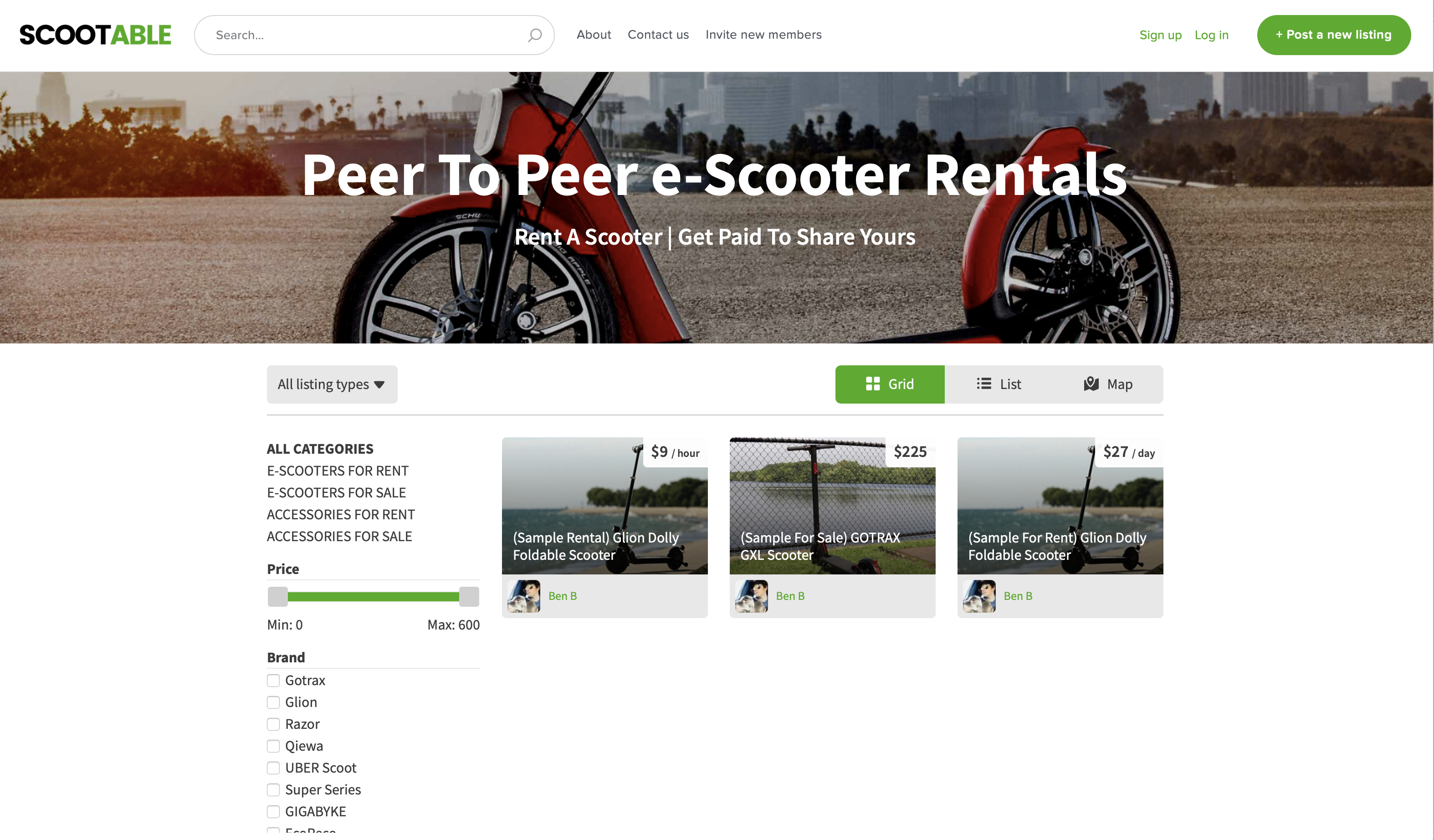 Scootable e-Scooter sharing marketplace gallery image