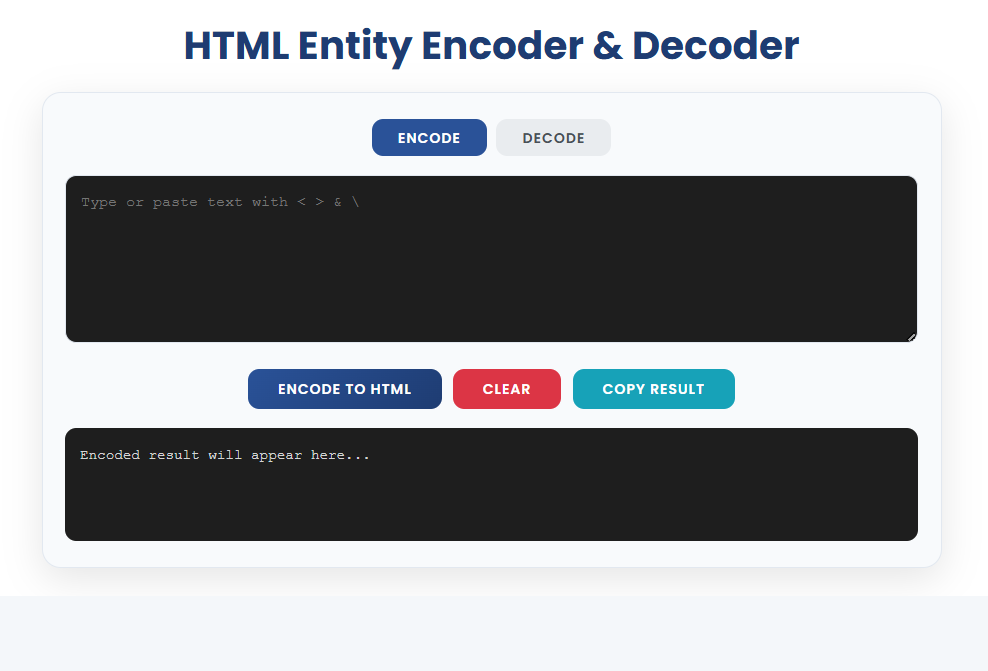 Html encoder & decoder - Ease Tools - Main product screenshot demonstrating key features and user interface