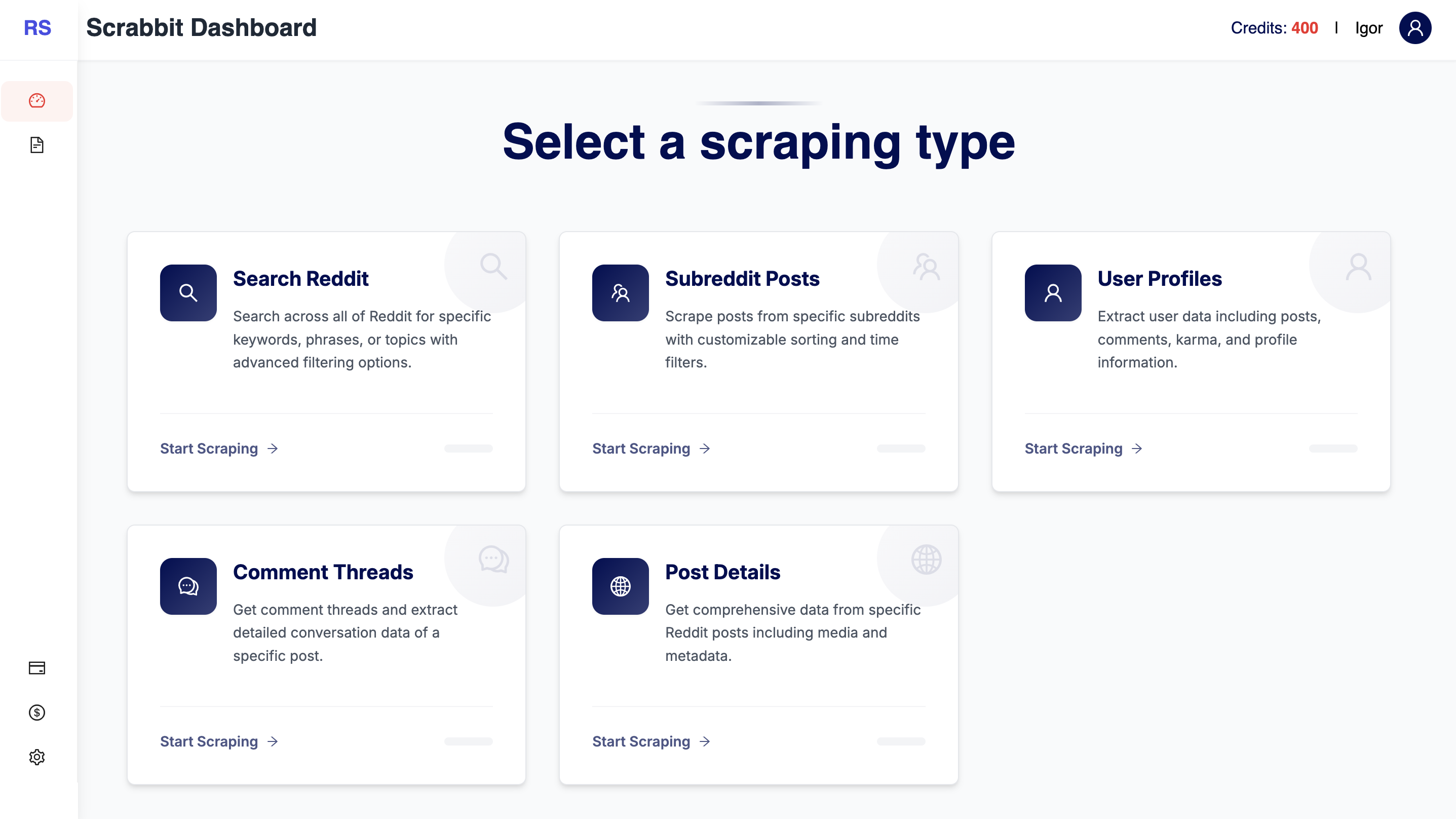 Scrabbit - Reddit Scraper to extract posts, comments, user data media 2