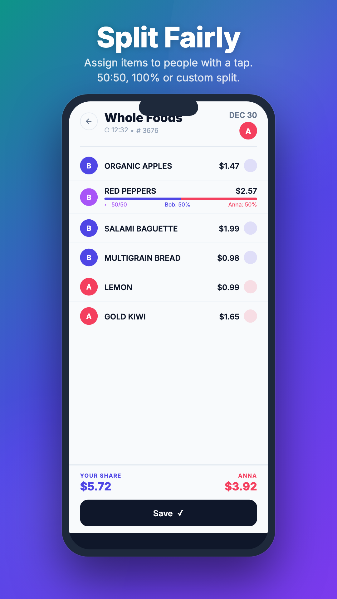 Qota - bill splitter app gallery image