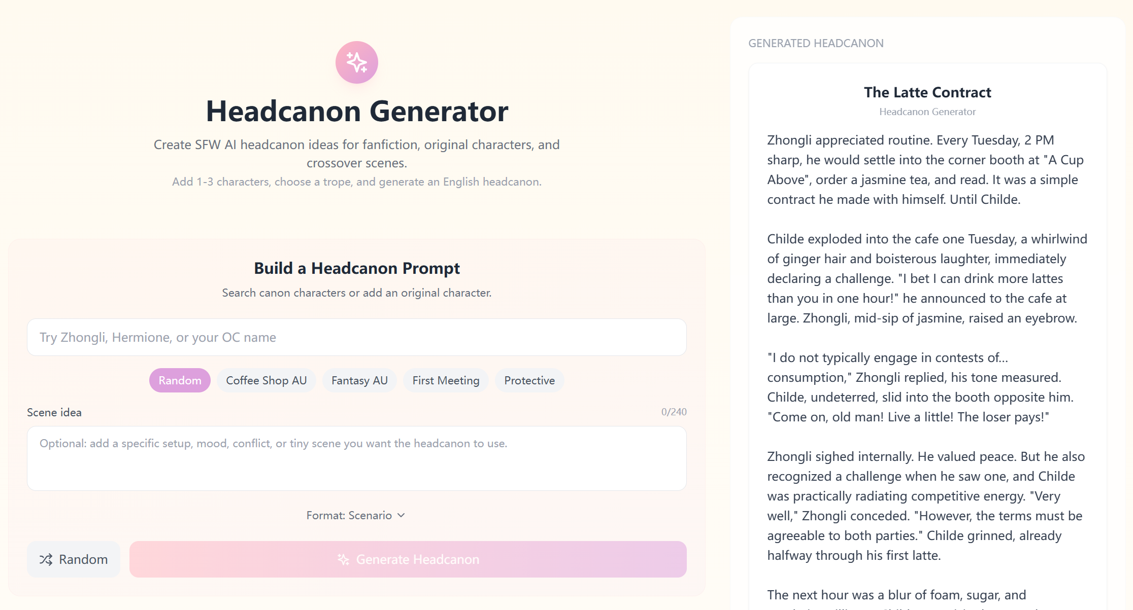 Headcanon Generator gallery image