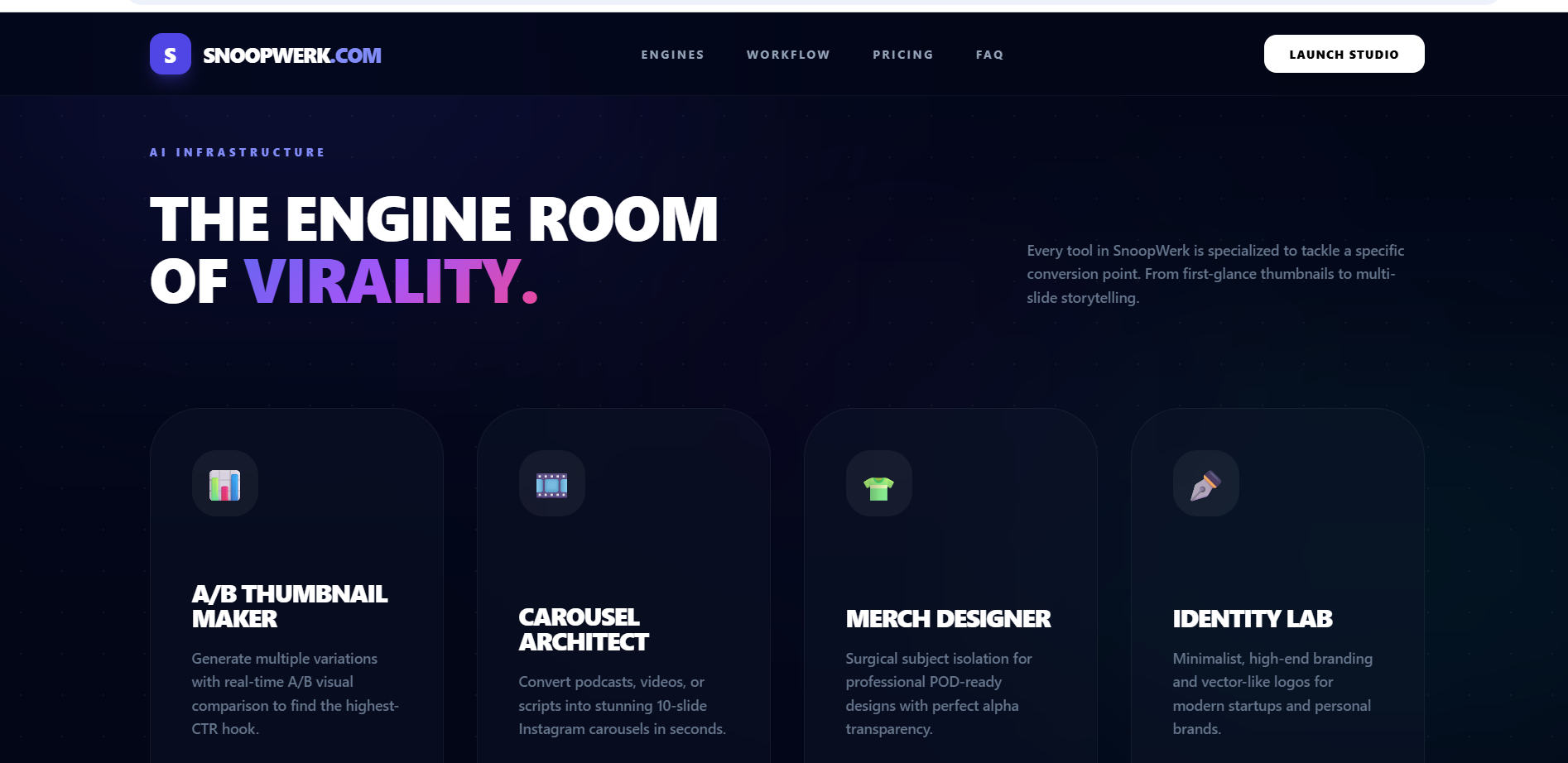 Snoopwerk - Screenshot 2 showing product features and functionality