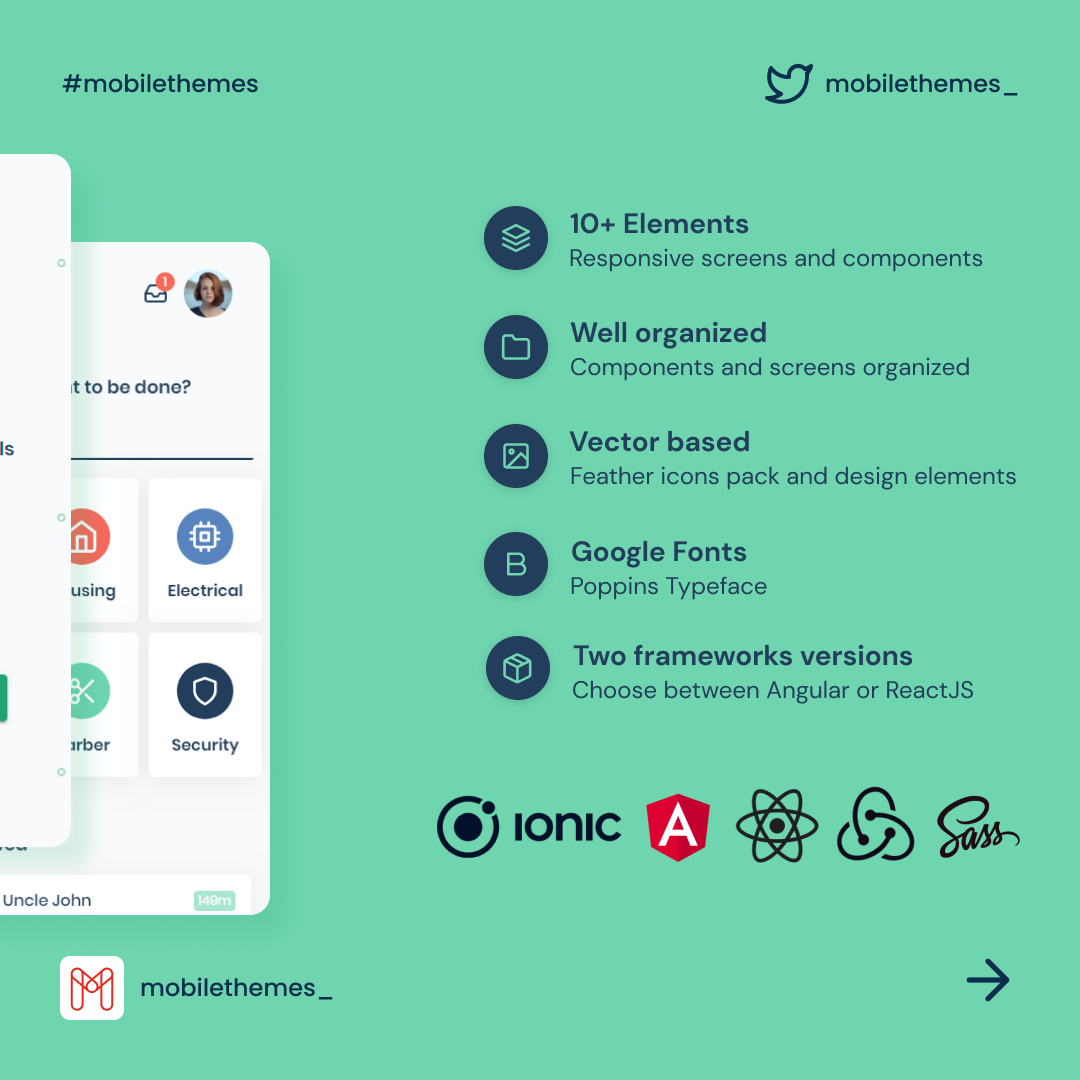 Handyman Services Ionic UI Theme gallery image
