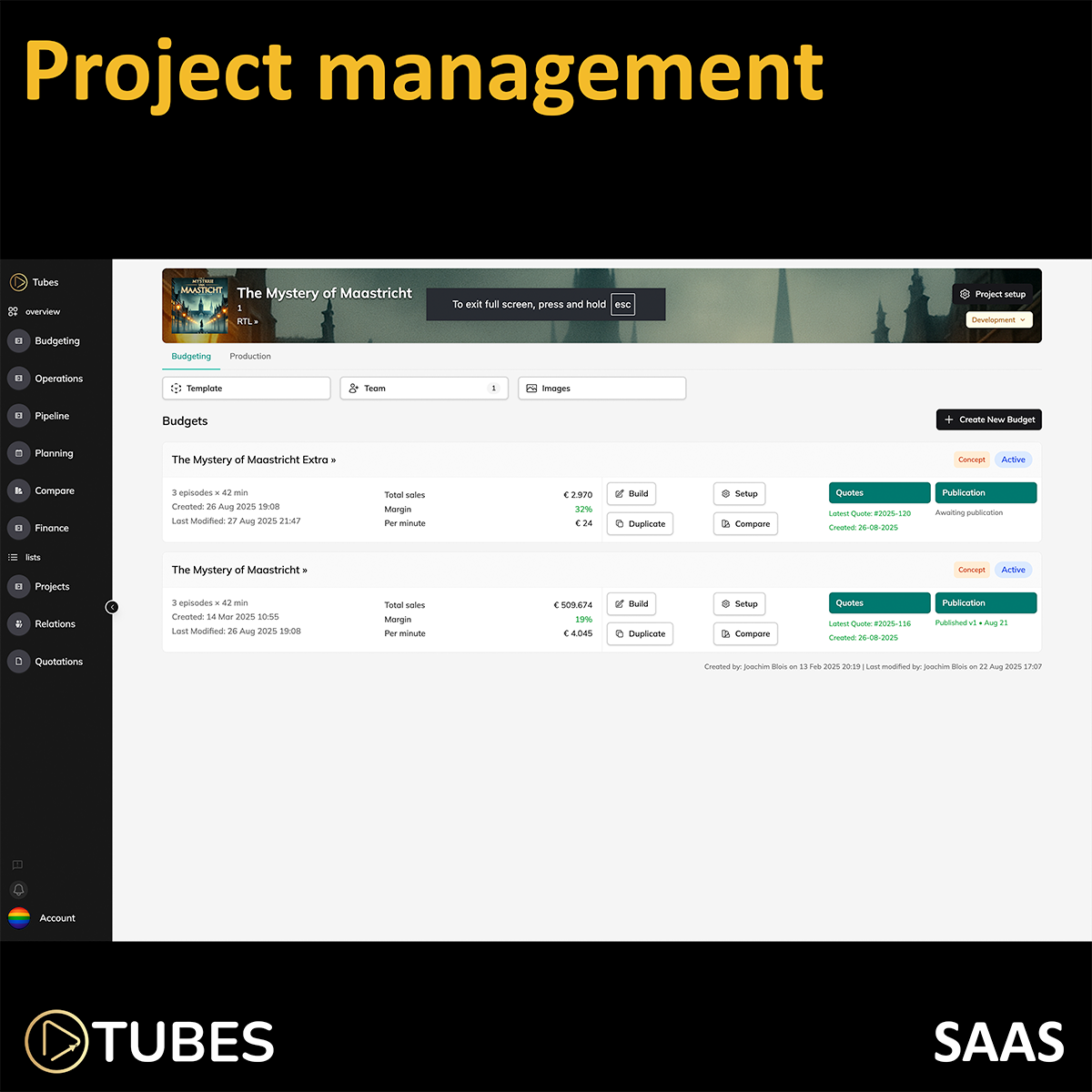 Tubes - All-in-one platform for film, TV, and drama producers media 3