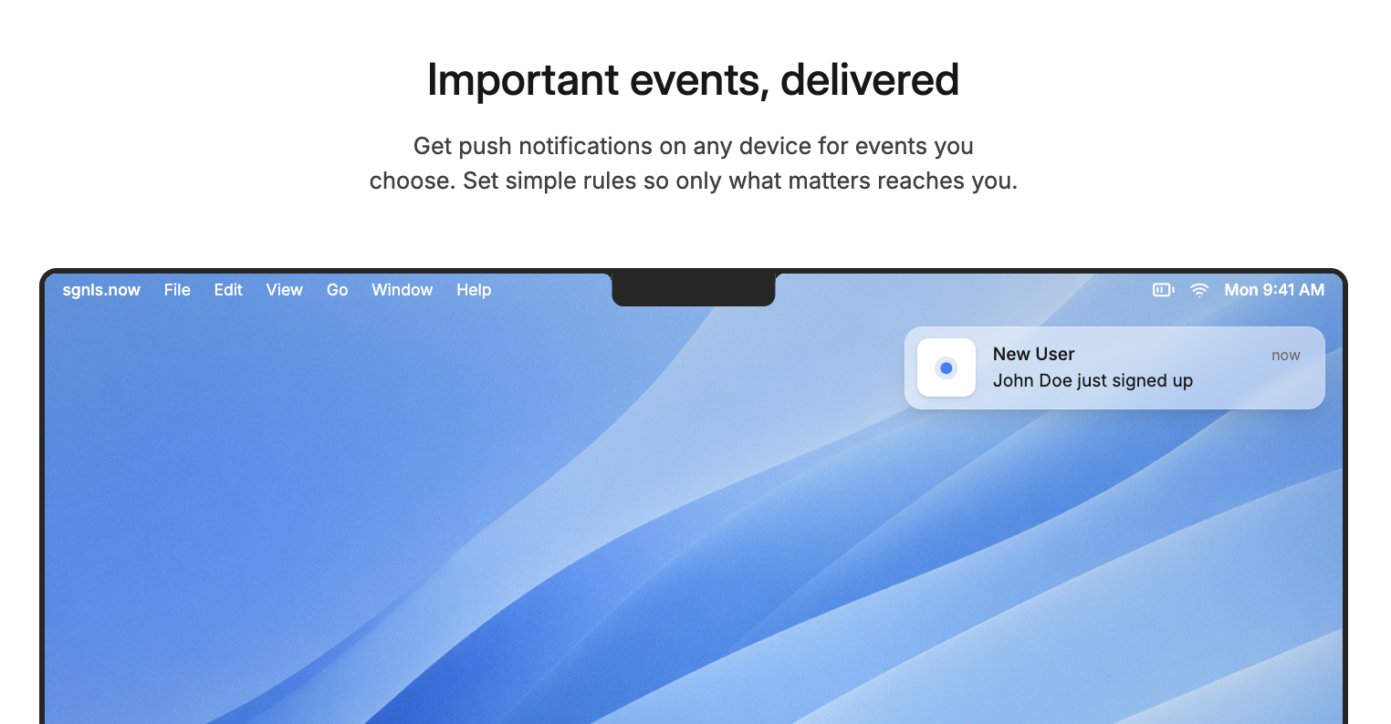 sgnls - Screenshot 2 showing product features and functionality