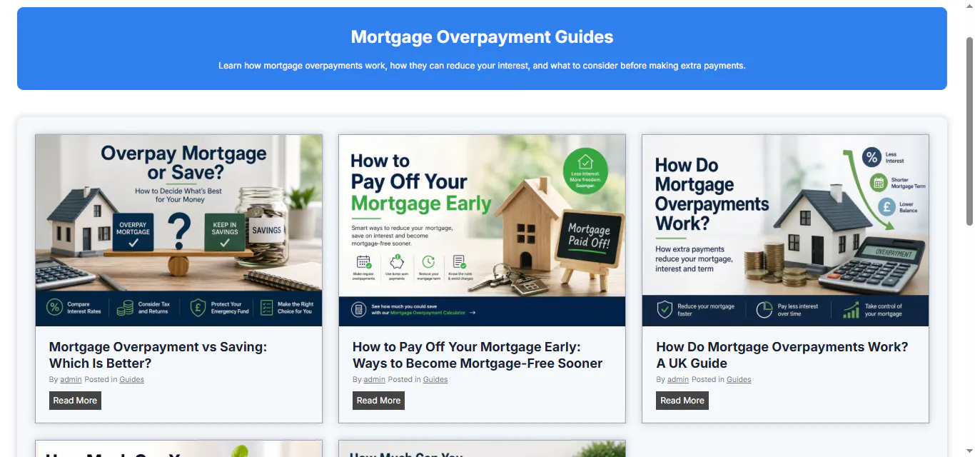 Mortgage Overpayment Calculator gallery image