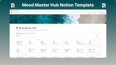 Mood Master Hub Notion Template gallery image