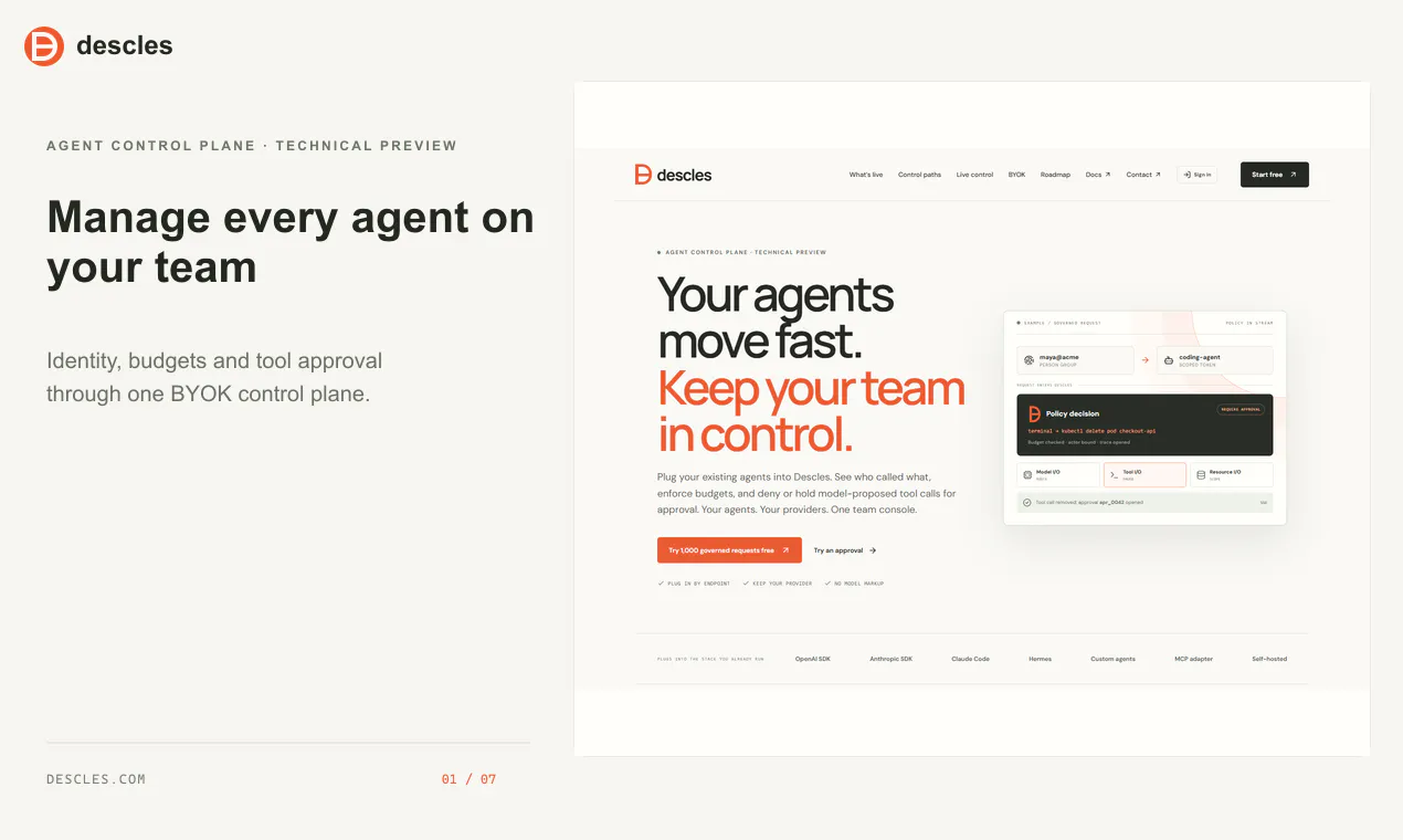 Descles agent control plane gallery image
