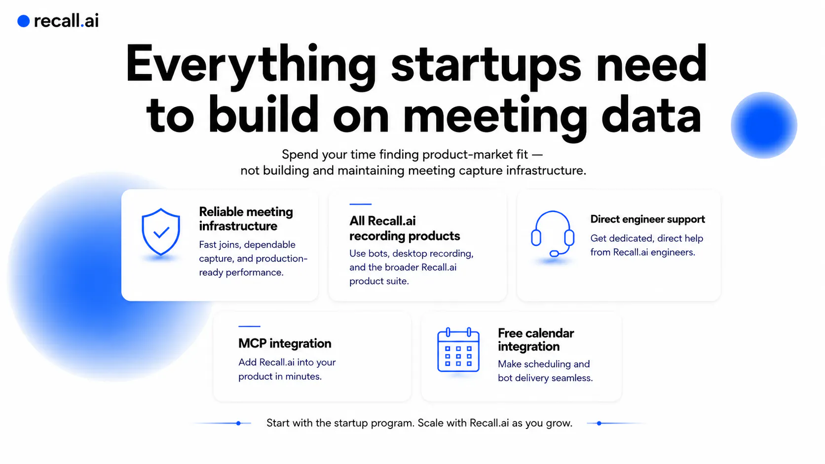 Startup Program by Recall.ai screenshot 2