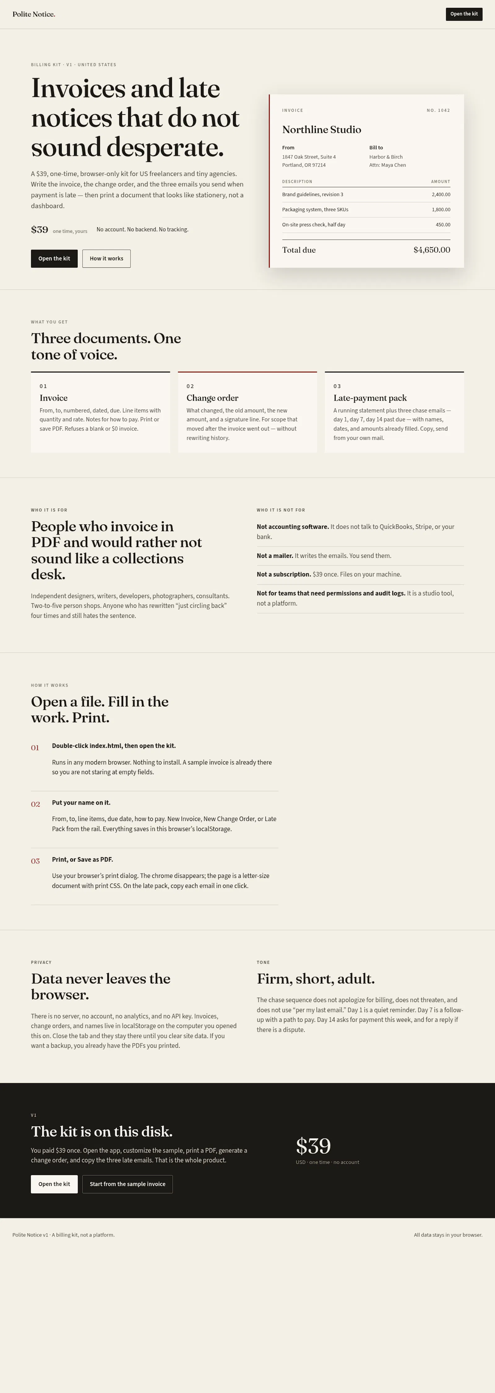 Polite Notice screenshot 2